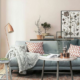 DIY Room on a Budget – Warm Pink and Slate Grey Living Room