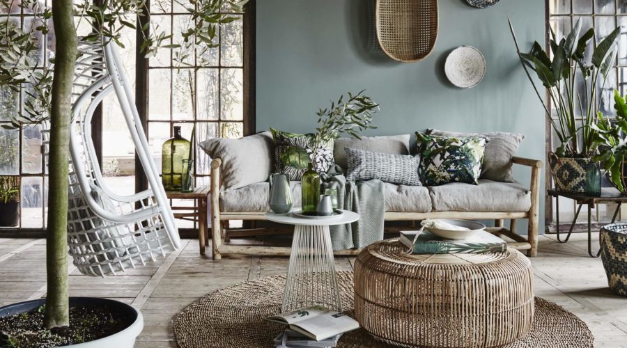 Looks for Less:  Calm, Gray Plant-filled Living Room (of my dreams)